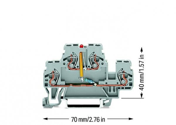 Компонентная клемма Wago 870-543/281-413 со светодиодом (серая)
