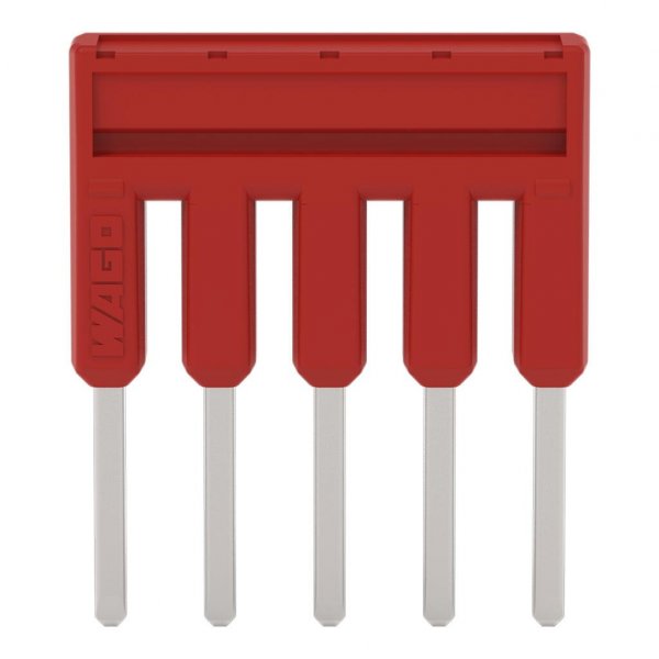 Изолированная гребенчатая перемычка Wago 2000-405/000-005 на 5 контактов 14 А (красная)