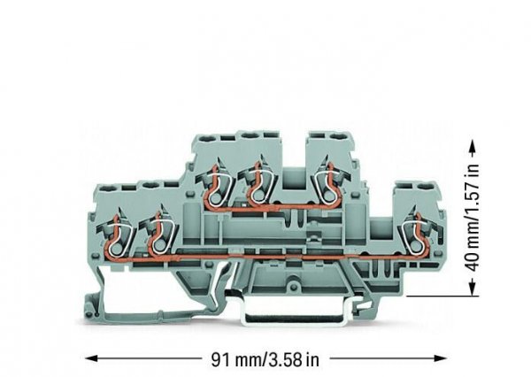 Дворівнева L клема Wago 870-531 (сіра)