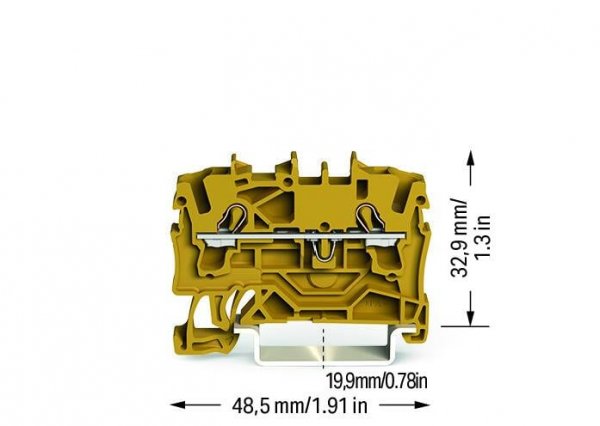 Клемма Wago 2002-1206 Topjob S Ex 2,5 мм (желтая)