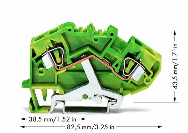 Клемма заземления Wago 782-607 6 мм² (желто-зеленая)