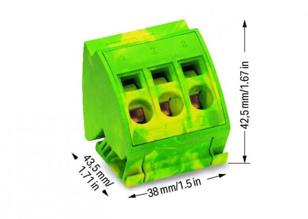 Клемный РЕ-блок подключения Wago 812-110 16 мм