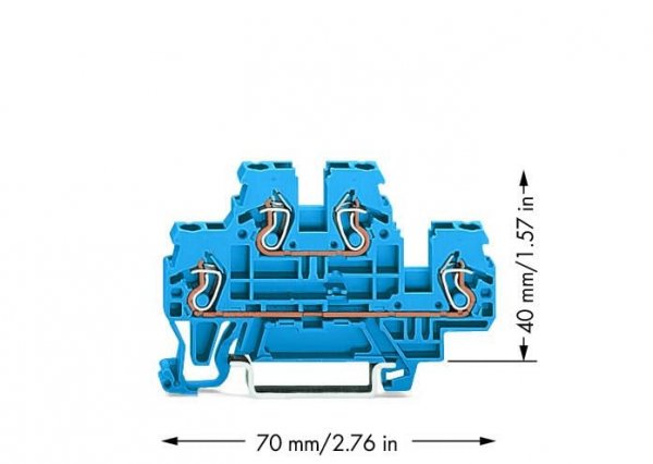 Компактна клема Wago 870-504 D-DN/N (синя)