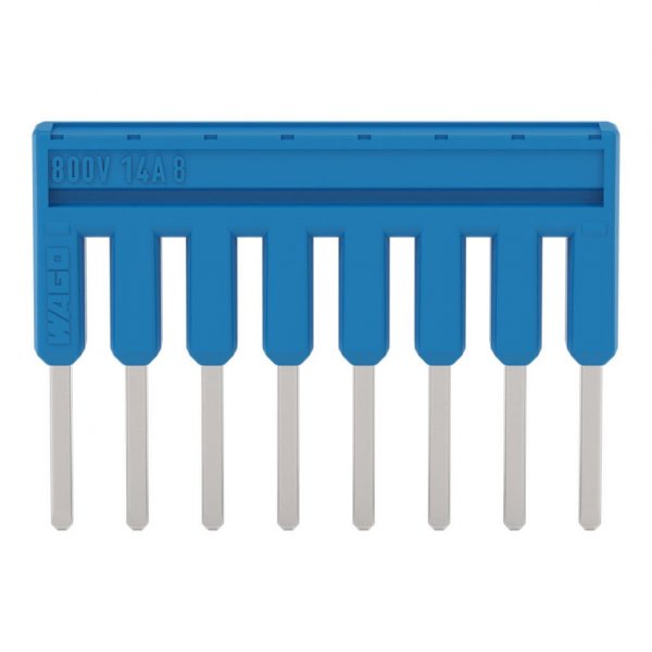 Ізольована гребінчаста перемичка Wago 2000-408/000-006 на 8 контактів 14А (синя)