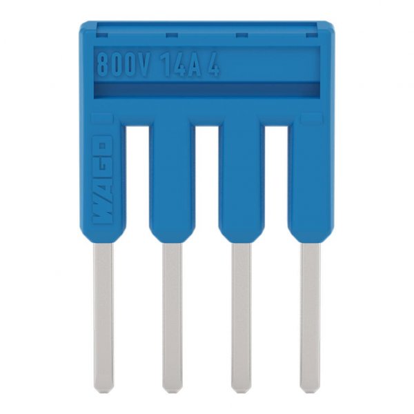 Ізольована гребінчаста перемичка Wago 2000-404/000-006 на 4 контактів 14А (синя)