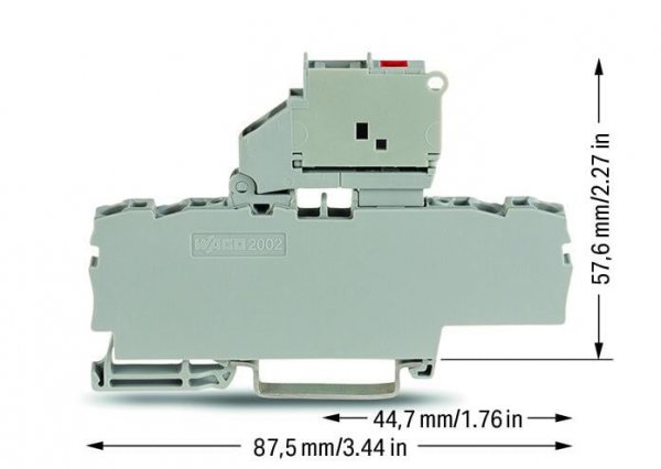 Клемма Wago 2002-1811/1000-541 TJS с коробкой для предохранителя и индикацией 15-30В