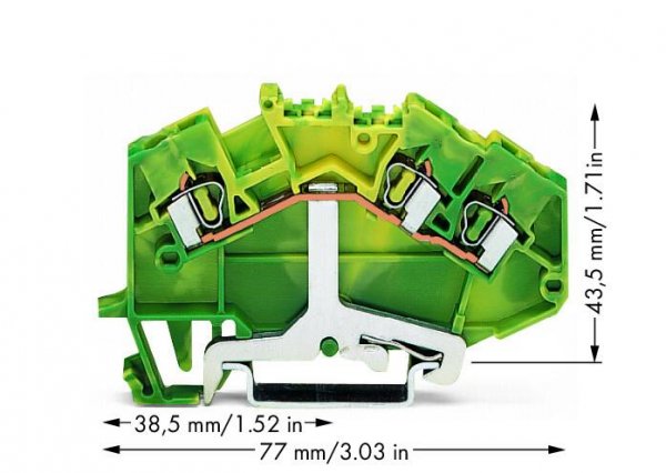 Клема заземлення Wago 780-637 2,5 мм (жовто-зелена)