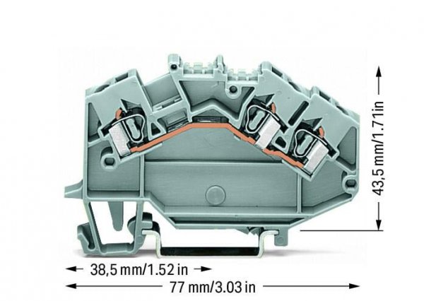 Клемма Wago 780-631 2,5 мм (серая)