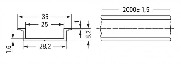 Алюмінієва монтажна рейка Wago 210-196