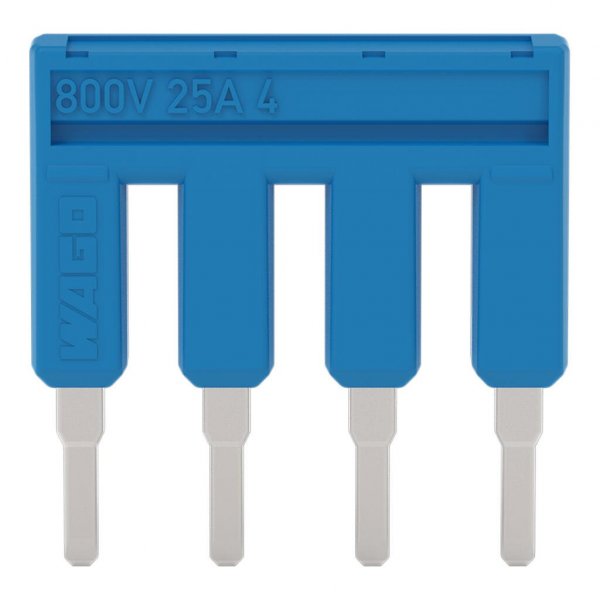 Ізольована гребінчаста перемичка Wago 2002-404/000-006 на 4 контактів 25А (синя)