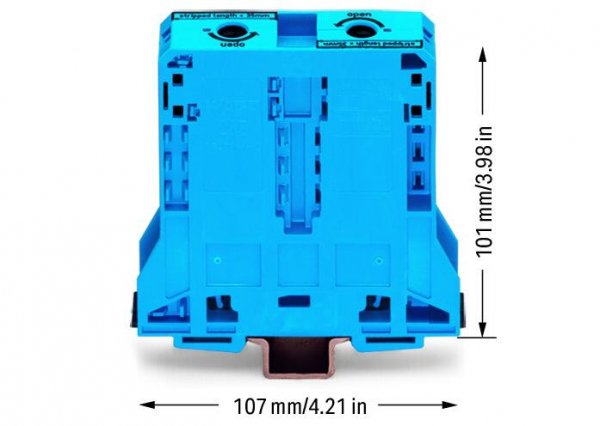 Клемма проходная винтовая наборная 2-проводная 95 мм² синяя, WAGO