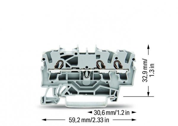 Триконтактна клема Wago 2002-1301 Topjob S 2,5-4мм² (сіра)