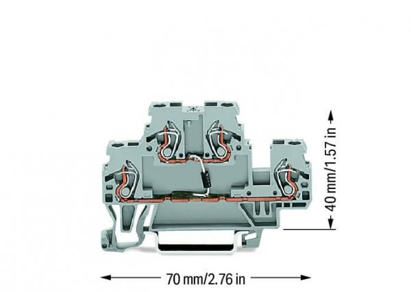 Дворівнева клема Wago 870-540/281-410 з діодом CIRCUIT 1