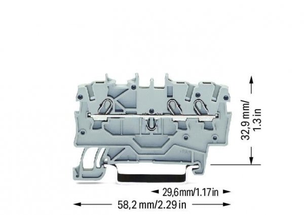 Триконтактна клема Wago 2000-1301 Topjob S 1,0мм² (сіра)