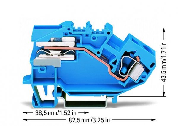 N клема, що розмикається Wago 784-613 10мм² (синя)
