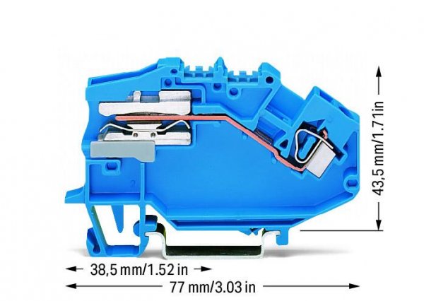 N клема, що розмикається Wago 781-613 4мм² (синій)