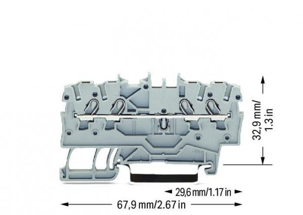 Чотириконтактна клема Wago 2000-1401 Topjob S 1,0мм² (сіра)
