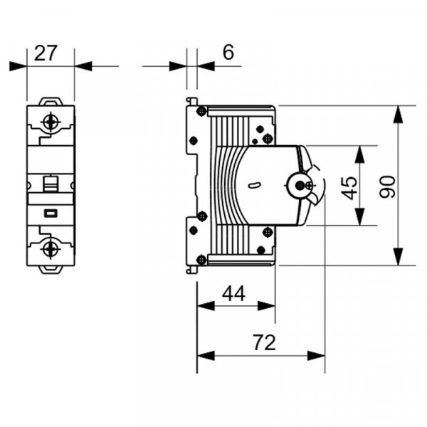 Автоматический выключатель GEWISS MTHP160 1P C 125А 16кА (GW93309)