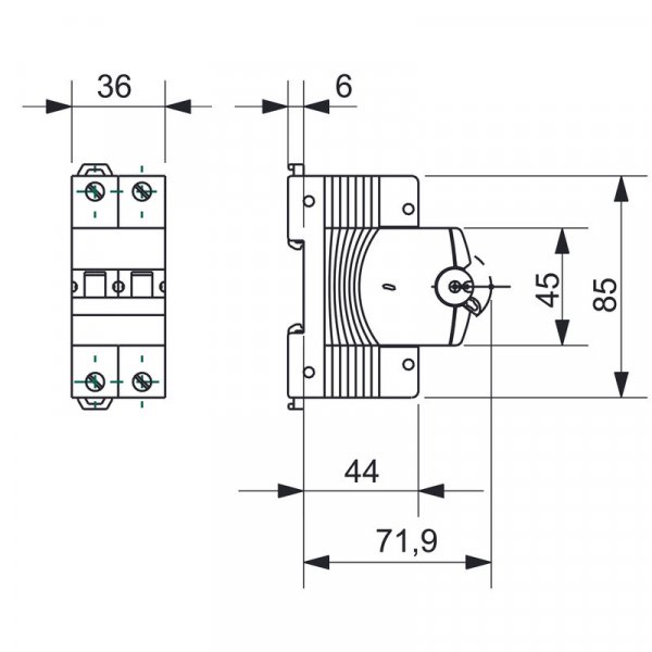 Автоматический выключатель GEWISS 2P C 63А 6кА (GW92053)