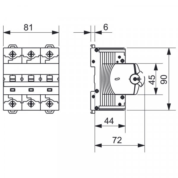 Автоматический выключатель GEWISS MTHP160 3P D 63А 16кА (GW93386)