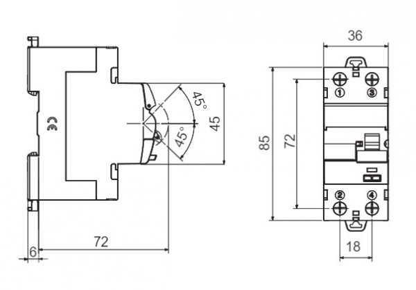 Пристрій захисного відключення GEWISS RCCB 2P 40A AC/0,03 2M