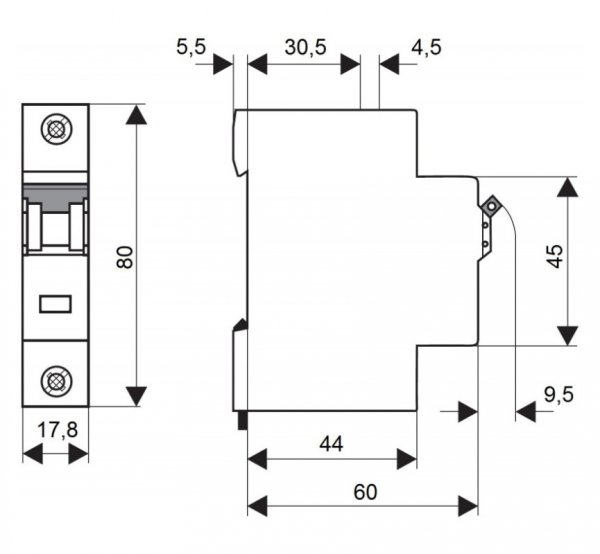 Автоматичний вимикач 4,5кА 1P 10A х-ка C Schrack BM417110