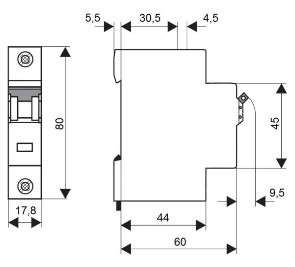 Автоматичний вимикач 4,5кА 1P 40A х-ка C Schrack BM417140