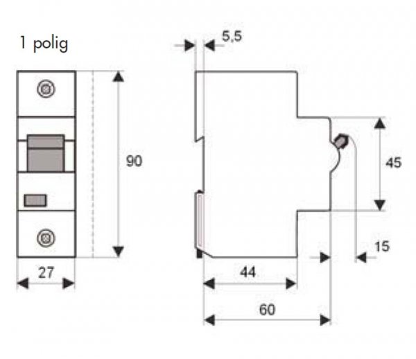 Автоматичний вимикач 10кА 1P 100A х-ка C Schrack BR971910