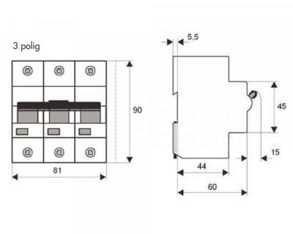 Автоматический выключатель 10кА 3P 125A х-ка C Schrack BR973912
