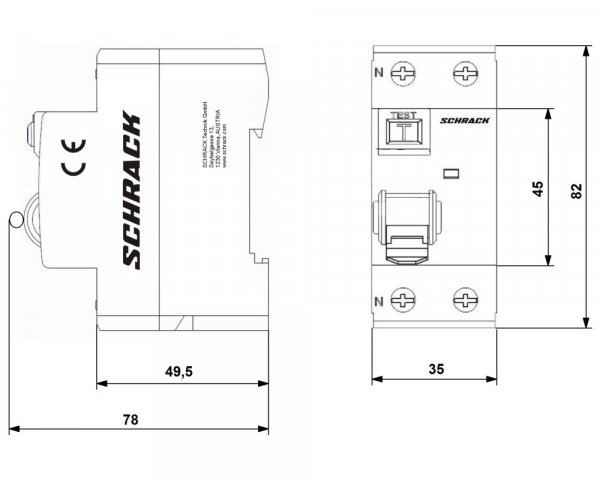 ПЗВ 10кА/30мА 2P 63А тип A Schrack AR056203