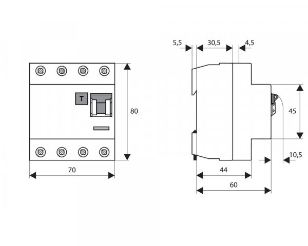 УЗО 6кА/30мА 4P 25А тип AC Schrack BC602103
