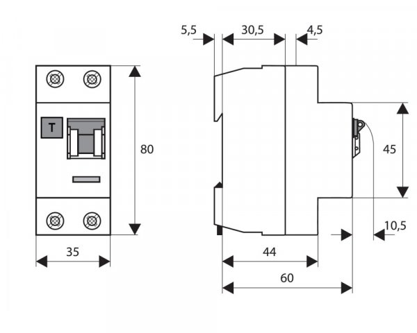 ПЗВ 6кА/30мА 2P 63А тип AC Schrack BC606203