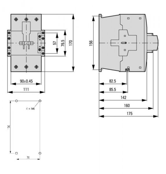 Контактор 3P 95A 45 кВт 230В AC разм.3 Schrack LTD39533