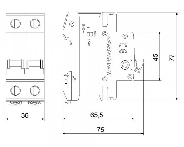 Выключатель нагрузки 32А 2P Schrack AZ200242