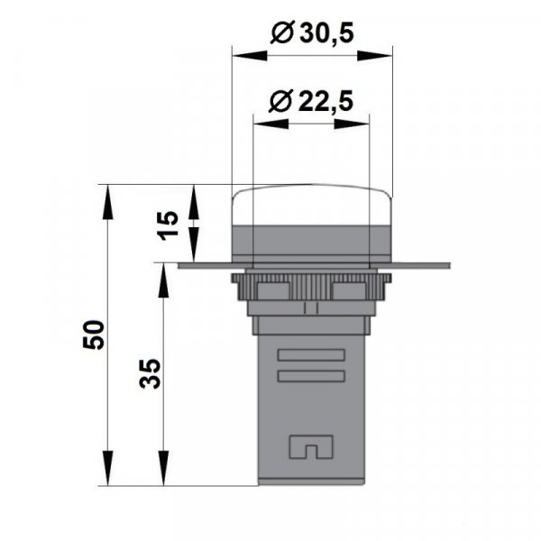 LED Индикатор зеленый 24В AC/DC Schrack BZ501213-B