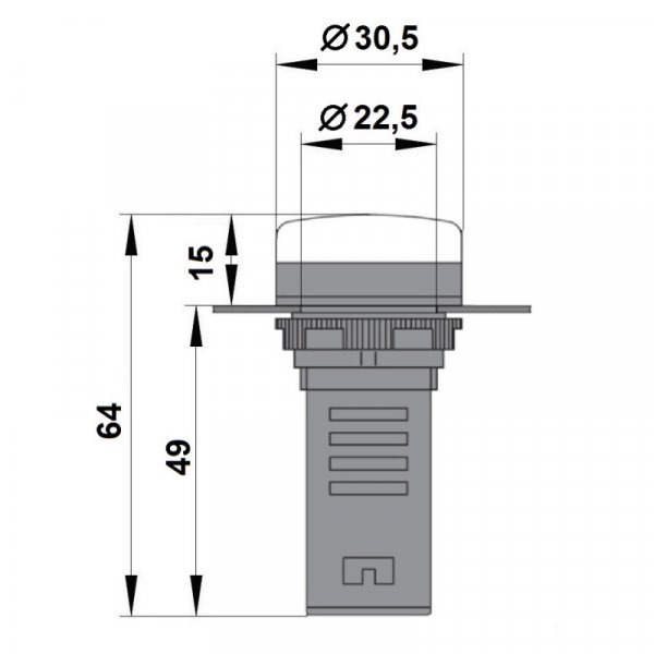LED Індикатор червоний 230В AC Schrack BZ501215-B
