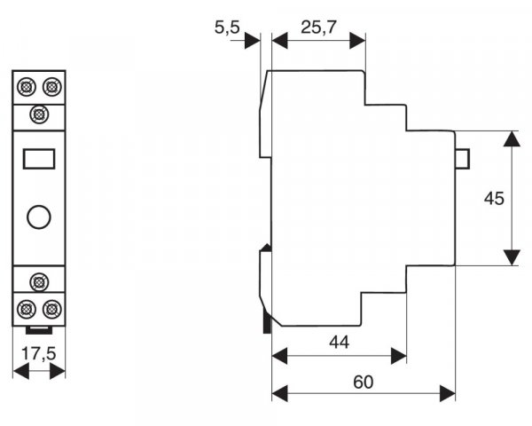 Модульна кнопка LED 1НО+1НЗ 16А 230В АС/DC Schrack BZ117531