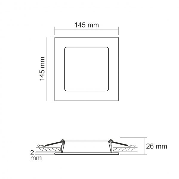 LED светильник Back встроенный квадрат VIDEX 9W 5000K