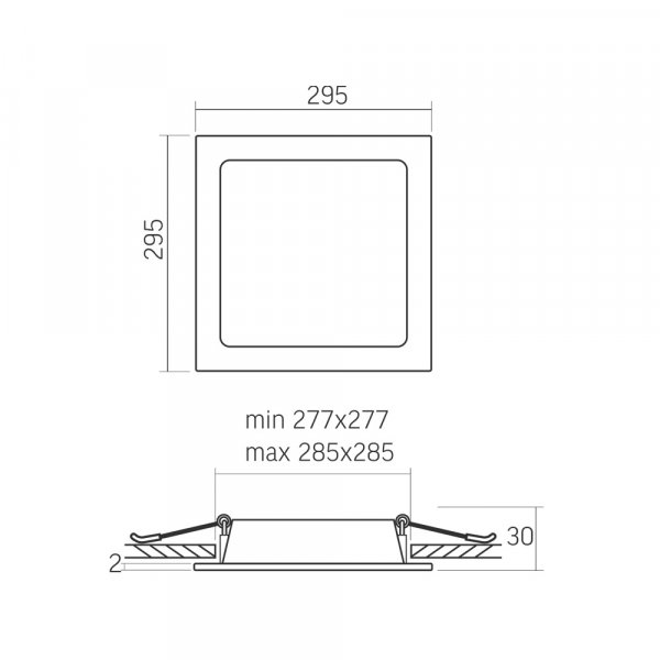 LED светильник Back встроенный квадратный VIDEX 26W 5000K
