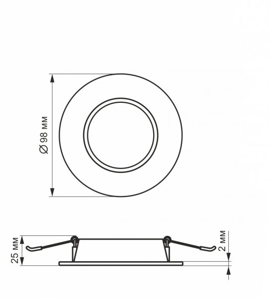 LED светильник Back встроенный круглый VIDEX 4W 5000K