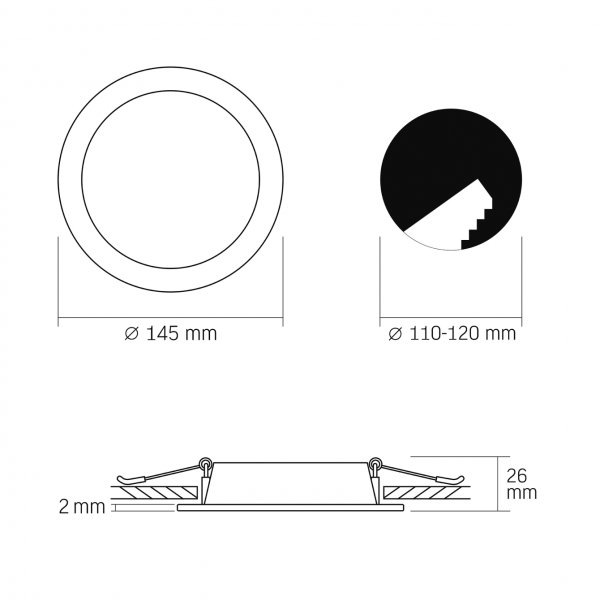 LED светильник Back встроенный круглый VIDEX 9W 5000K
