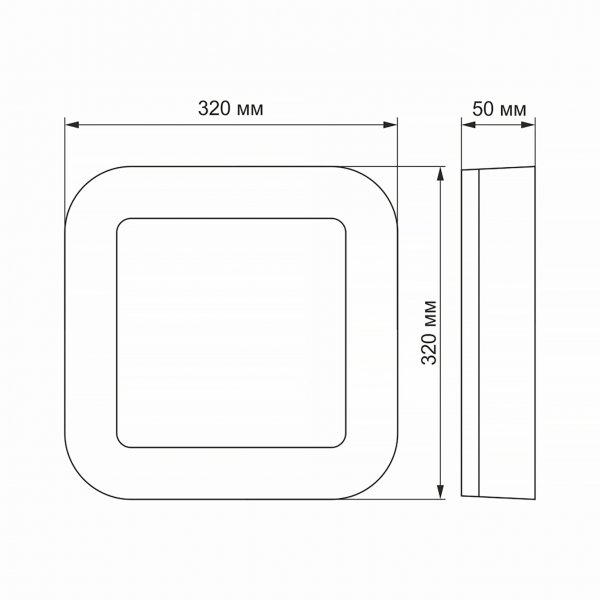LED светильник ART IP65 квадратный VIDEX 30W 5000K