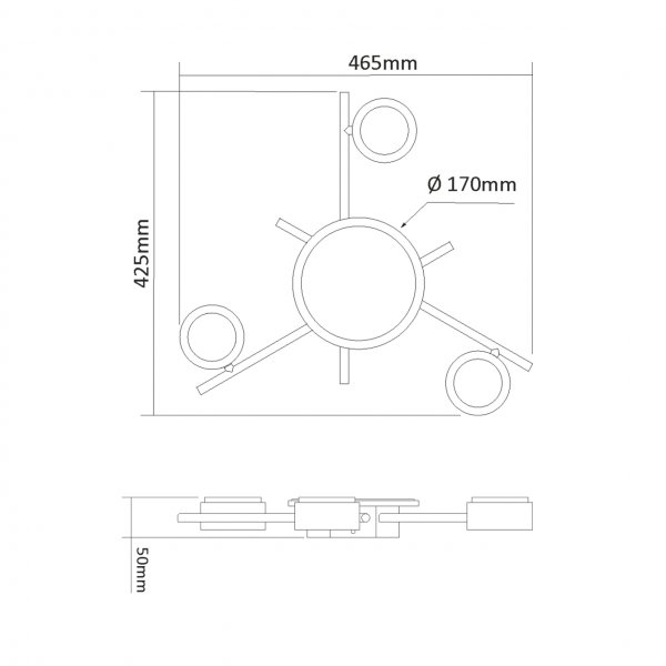 Светильник VIDEX под лампу 3xGX53 накладной с подсветкой белый VL-SPF20B-WB
