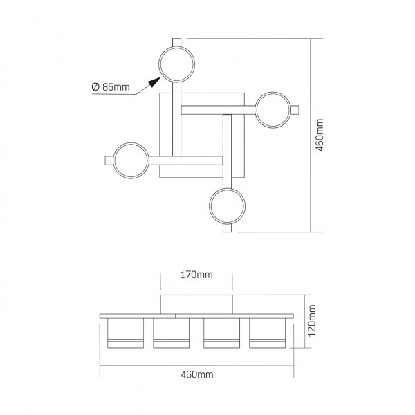 Светильник VIDEX под лампу 4xGX53 накладной Белый (VL-SPF31-4W)