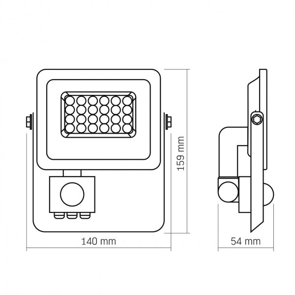 LED прожектор VIDEX F2e 20W 5000K с датчиком движения и освещенности