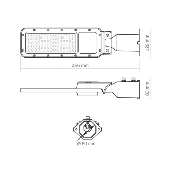 LED фонарь уличный VIDEX IP65 SLE17 50W 5500Lm 5000K 220V