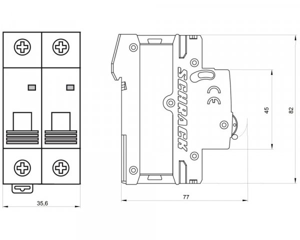 Автоматический выключатель 6кА 1P+N 40А х-ка C Schrack AM617640