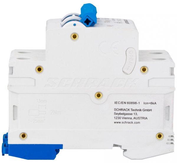 Автоматичний вимикач 6кА 2P 20А х-ка C Schrack AM617220