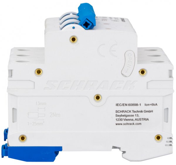 Автоматический выключатель 6кА 3P 40А х-ка C Schrack AM617340