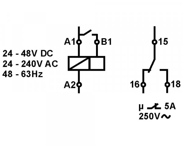 Мульти таймер AMPARO, 24-48V DC / 24-240V AC, 1 перекидний контакт, 5A Schrack ZRAMF011